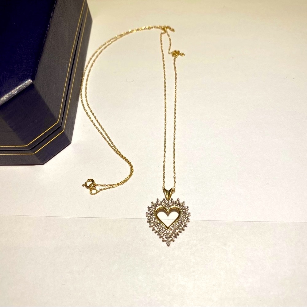 Gold & Diamond Heart Necklace
